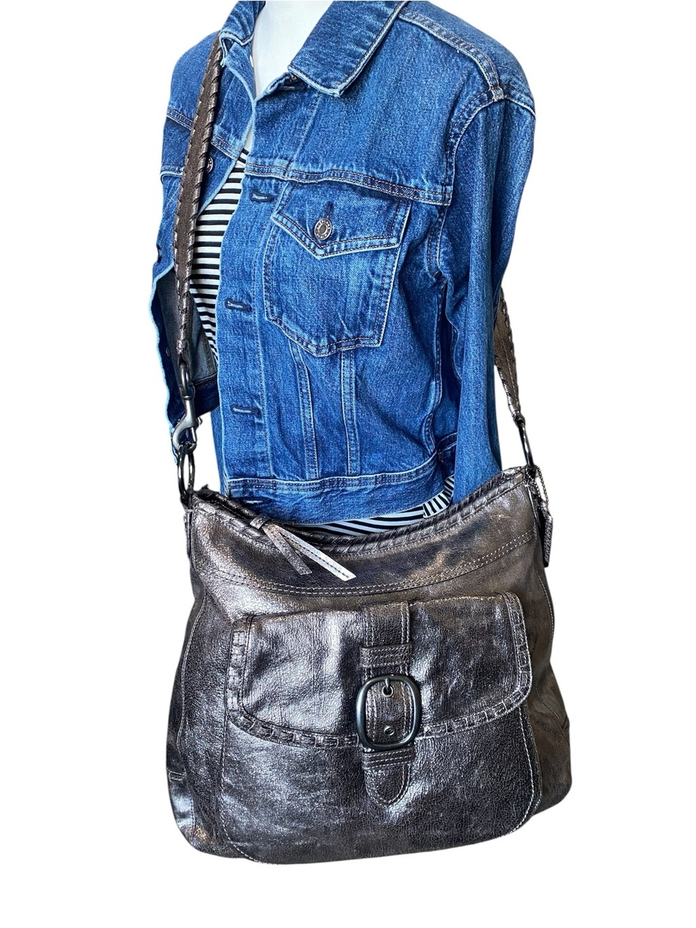 Coach XL Limited Edition Dylan in Distressed Cracked Metallic Bronze Leather - Picture 5 of 16